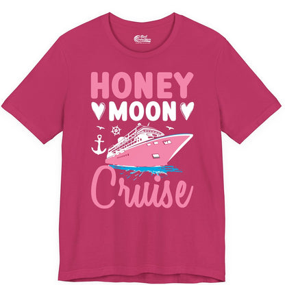 Honeymoon Cruise Shirt - Romantic Nautical Couple Vacation Outfit (Premium Tee) in Berry - Honeymoon Cruise Shirt - Romantic Nautical Hearts Couple Apparel