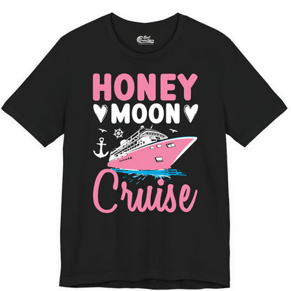 Honeymoon Cruise Shirt - Romantic Nautical Couple Vacation Outfit (Premium Tee) in Black - Honeymoon Cruise Shirt - Romantic Nautical Hearts Couple Apparel
