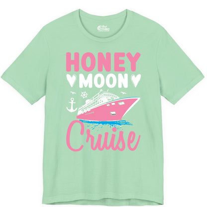 Honeymoon Cruise Shirt - Romantic Nautical Couple Vacation Outfit (Premium Tee) in Mint - Honeymoon Cruise Shirt - Romantic Nautical Hearts Couple Apparel