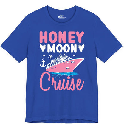 Honeymoon Cruise Shirt - Romantic Nautical Couple Vacation Outfit (Premium Tee) in True Royal - Honeymoon Cruise Shirt - Romantic Nautical Hearts Couple Apparel
