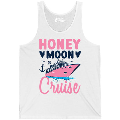 Honeymoon Cruise Shirt - Romantic Nautical Couple Vacation Outfit (Tank Top) in White - Honeymoon Cruise Shirt - Romantic Nautical Hearts Couple Apparel
