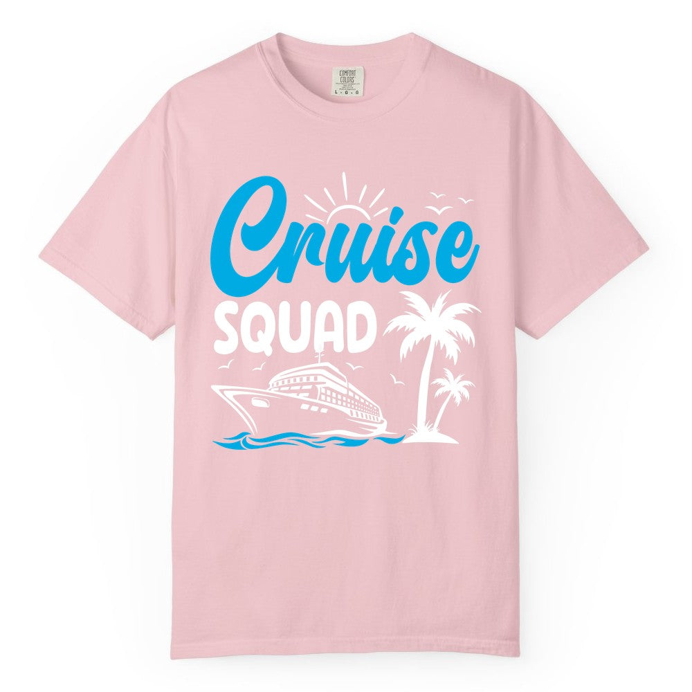 Cruise Squad Shirt - Tropical Group Cruise Tee for Caribbean Trips (Comfort Color) in Blossom - Cruise Squad Shirt - Tropical Group Vacation Nautical Island Design