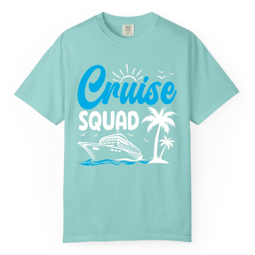 Cruise Squad Shirt - Tropical Group Cruise Tee for Caribbean Trips (Comfort Color) in Chalky Mint - Cruise Squad Shirt - Tropical Group Vacation Nautical Island Design