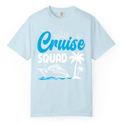 Cruise Squad Shirt - Tropical Group Cruise Tee for Caribbean Trips (Comfort Color) in Chambray - Cruise Squad Shirt - Tropical Group Vacation Nautical Island Design