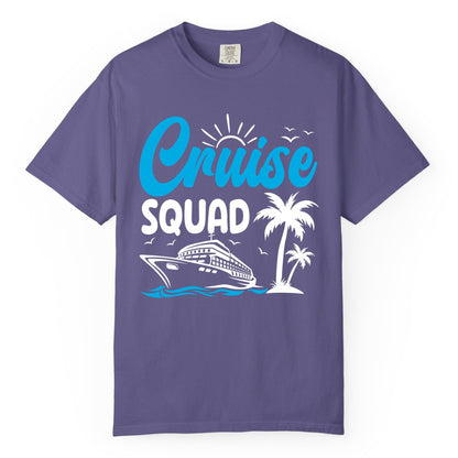 Cruise Squad Shirt - Tropical Group Cruise Tee for Caribbean Trips (Comfort Color) in Grape - Cruise Squad Shirt - Tropical Group Vacation Nautical Island Design