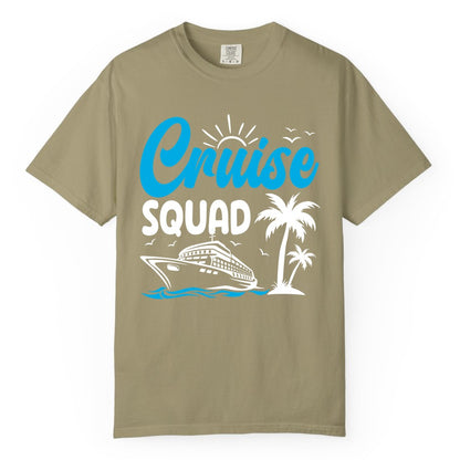 Cruise Squad Shirt - Tropical Group Cruise Tee for Caribbean Trips (Comfort Color) in Khaki - Cruise Squad Shirt - Tropical Group Vacation Nautical Island Design