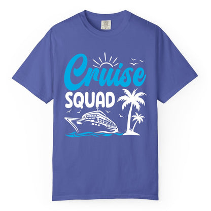 Cruise Squad Shirt - Tropical Group Cruise Tee for Caribbean Trips (Comfort Color) in Periwinkle - Cruise Squad Shirt - Tropical Group Vacation Nautical Island Design