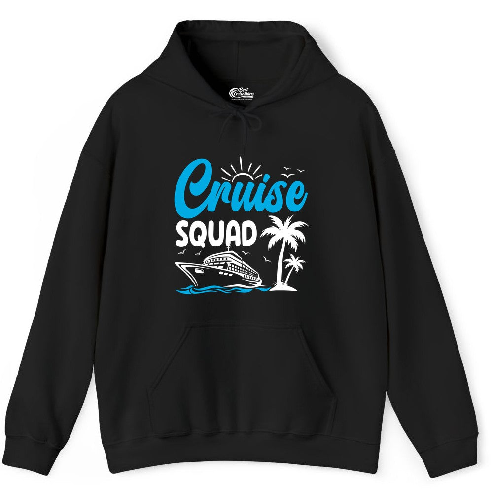 Cruise Squad Shirt - Tropical Group Cruise Tee for Caribbean Trips (Hoodie) in Black - Cruise Squad Shirt - Tropical Group Vacation Nautical Island Design