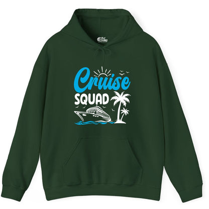 Cruise Squad Shirt - Tropical Group Cruise Tee for Caribbean Trips (Hoodie) in Forest Green - Cruise Squad Shirt - Tropical Group Vacation Nautical Island Design