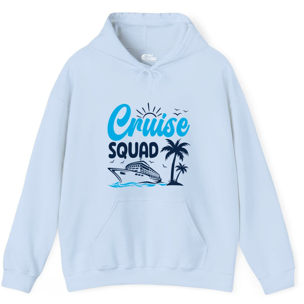 Cruise Squad Shirt - Tropical Group Cruise Tee for Caribbean Trips (Hoodie) in Light Blue - Cruise Squad Shirt - Tropical Group Vacation Nautical Island Design
