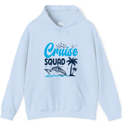 Cruise Squad Shirt - Tropical Group Cruise Tee for Caribbean Trips (Hoodie) in Light Blue - Cruise Squad Shirt - Tropical Group Vacation Nautical Island Design