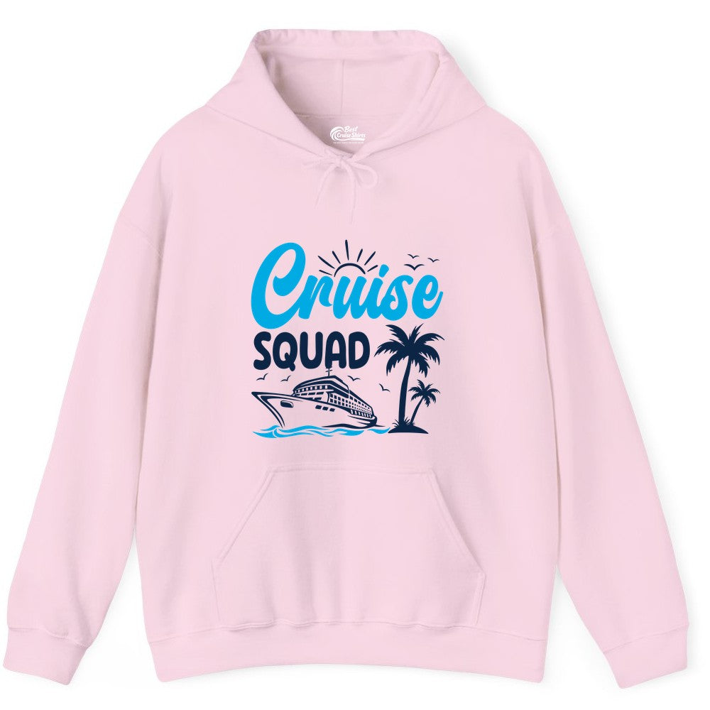 Cruise Squad Shirt - Tropical Group Cruise Tee for Caribbean Trips (Hoodie) in Light Pink - Cruise Squad Shirt - Tropical Group Vacation Nautical Island Design