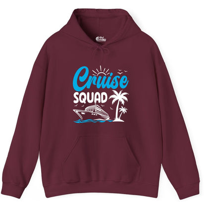Cruise Squad Shirt - Tropical Group Cruise Tee for Caribbean Trips (Hoodie) in Maroon - Cruise Squad Shirt - Tropical Group Vacation Nautical Island Design