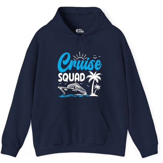 Cruise Squad Shirt - Tropical Group Cruise Tee for Caribbean Trips (Hoodie) in Navy - Cruise Squad Shirt - Tropical Group Vacation Nautical Island Design