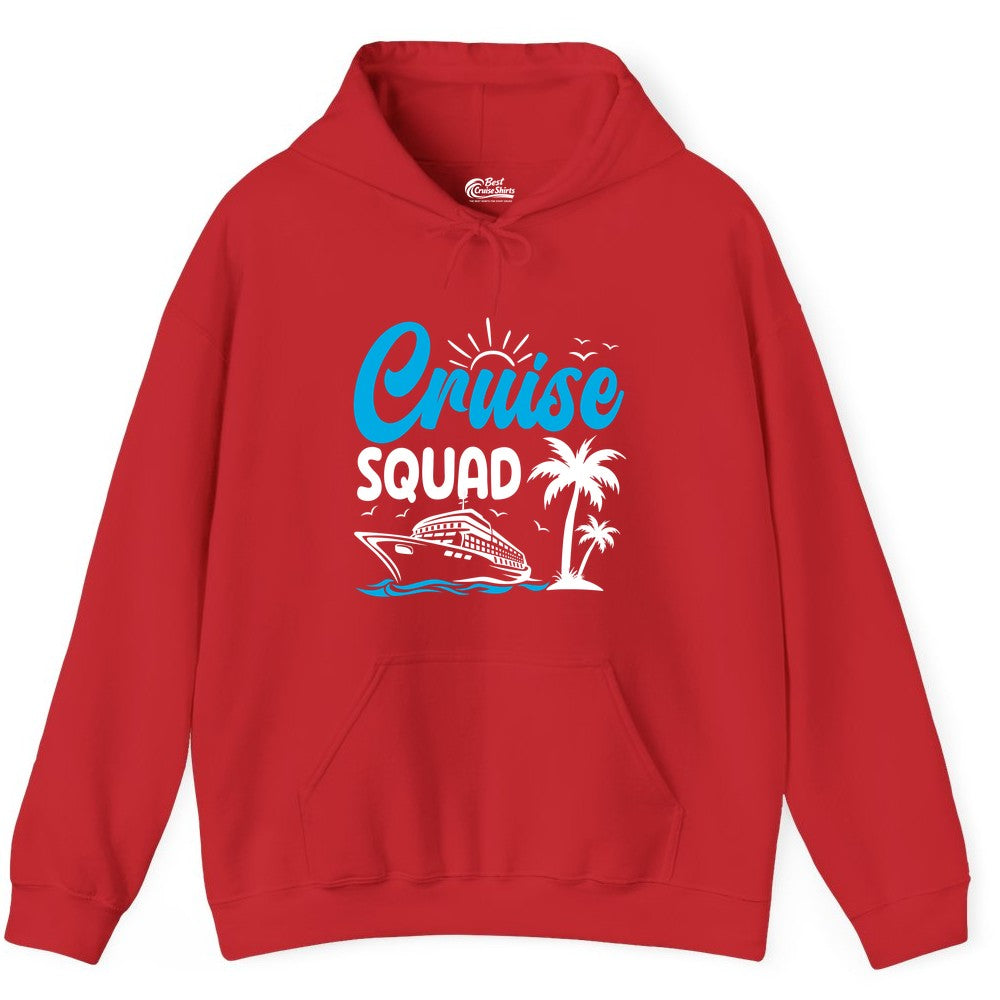 Cruise Squad Shirt - Tropical Group Cruise Tee for Caribbean Trips (Hoodie) in Red - Cruise Squad Shirt - Tropical Group Vacation Nautical Island Design