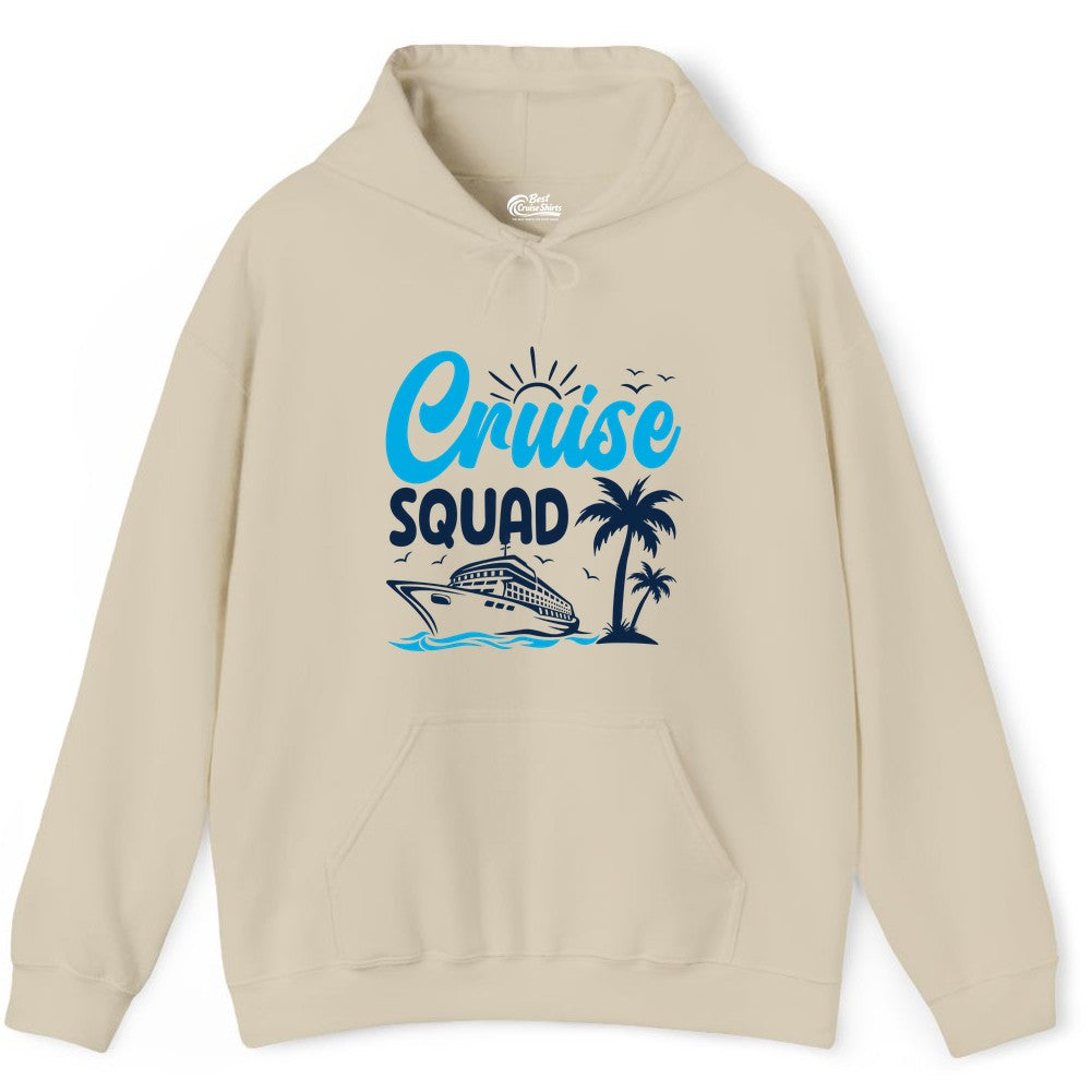 Cruise Squad Shirt - Tropical Group Cruise Tee for Caribbean Trips (Hoodie) in Sand - Cruise Squad Shirt - Tropical Group Vacation Nautical Island Design