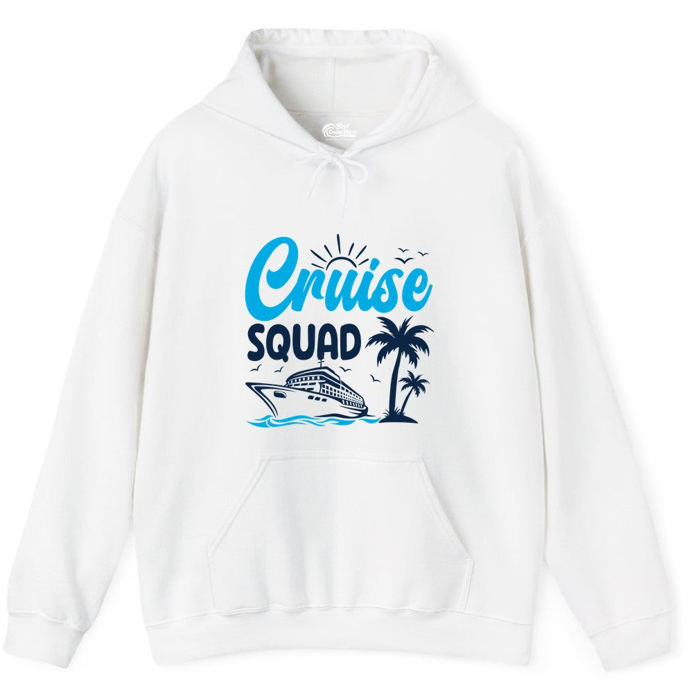 Cruise Squad Shirt - Tropical Group Cruise Tee for Caribbean Trips (Hoodie) in White - Cruise Squad Shirt - Tropical Group Vacation Nautical Island Design