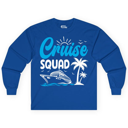 Cruise Squad Shirt - Tropical Group Cruise Tee for Caribbean Trips (Long Sleeve) in Royal - Cruise Squad Shirt - Tropical Group Vacation Nautical Island Design