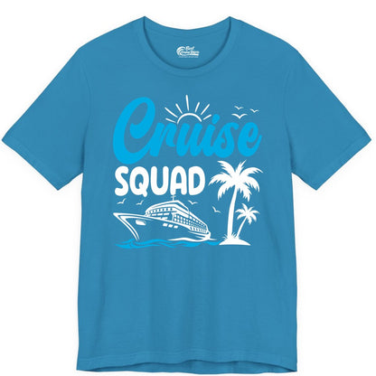 Cruise Squad Shirt - Tropical Group Cruise Tee for Caribbean Trips (Premium Tee) in Aqua - Cruise Squad Shirt - Tropical Group Vacation Nautical Island Design