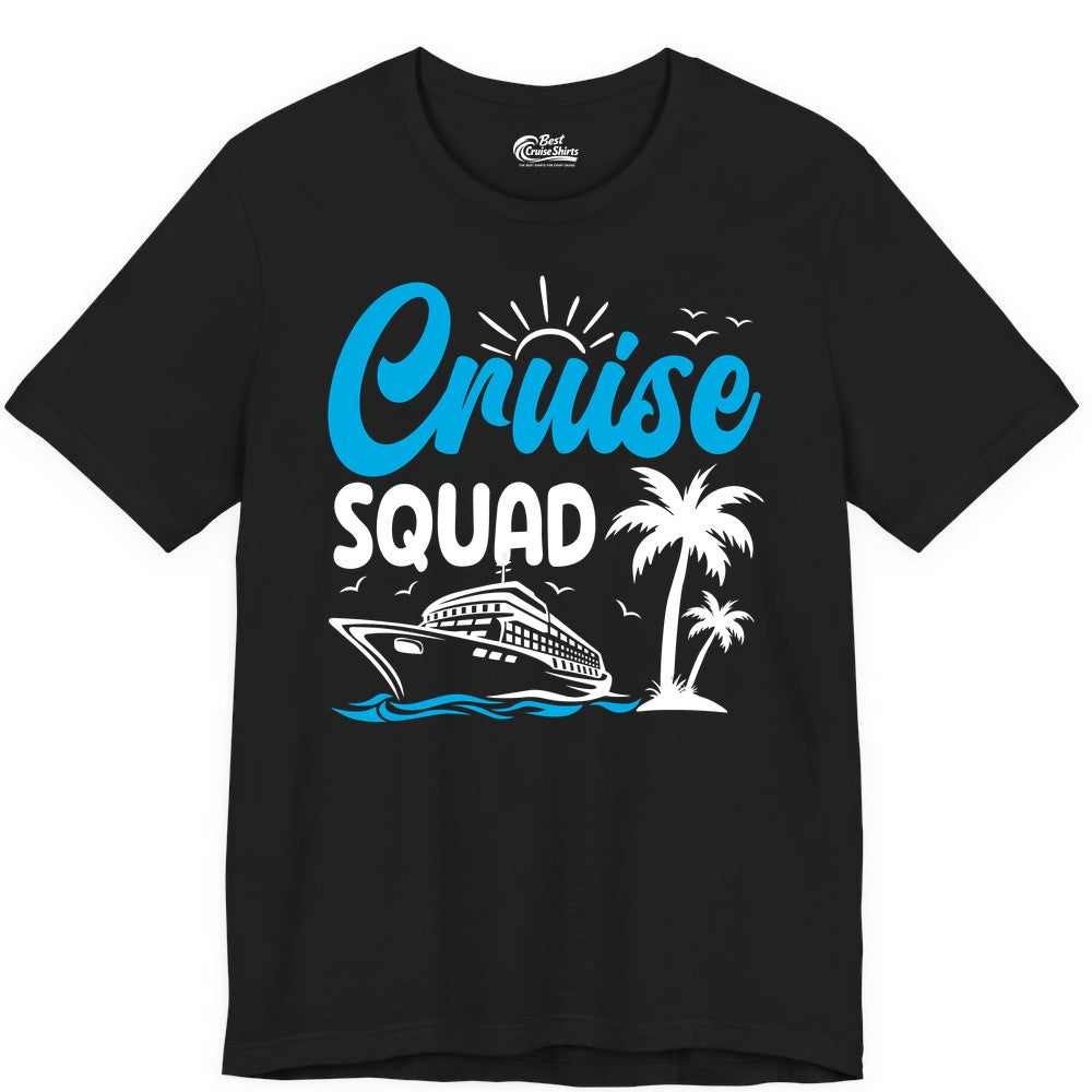 Cruise Squad Shirt - Tropical Group Cruise Tee for Caribbean Trips (Premium Tee) in Black - Cruise Squad Shirt - Tropical Group Vacation Nautical Island Design