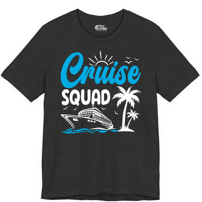 Cruise Squad Shirt - Tropical Group Cruise Tee for Caribbean Trips (Premium Tee) in Dark Grey Heather - Cruise Squad Shirt - Tropical Group Vacation Nautical Island Design