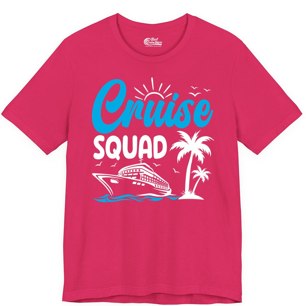 Cruise Squad Shirt - Tropical Group Cruise Tee for Caribbean Trips (Premium Tee) in Fuchsia - Cruise Squad Shirt - Tropical Group Vacation Nautical Island Design