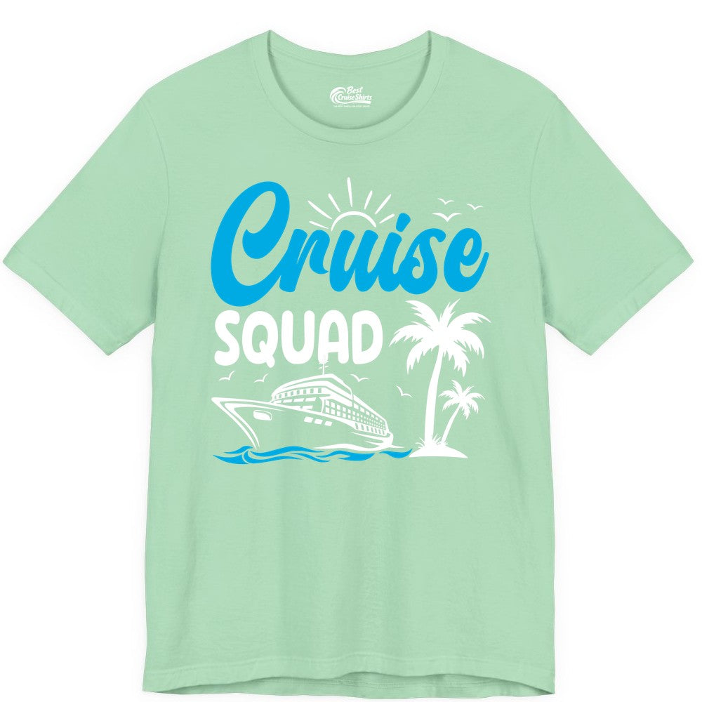 Cruise Squad Shirt - Tropical Group Cruise Tee for Caribbean Trips (Premium Tee) in Mint - Cruise Squad Shirt - Tropical Group Vacation Nautical Island Design