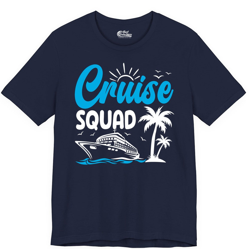 Cruise Squad Shirt - Tropical Group Cruise Tee for Caribbean Trips (Premium Tee) in Navy - Cruise Squad Shirt - Tropical Group Vacation Nautical Island Design