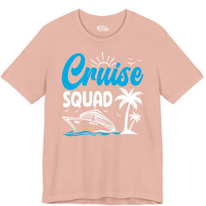 Cruise Squad Shirt - Tropical Group Cruise Tee for Caribbean Trips (Premium Tee) in Peach - Cruise Squad Shirt - Tropical Group Vacation Nautical Island Design