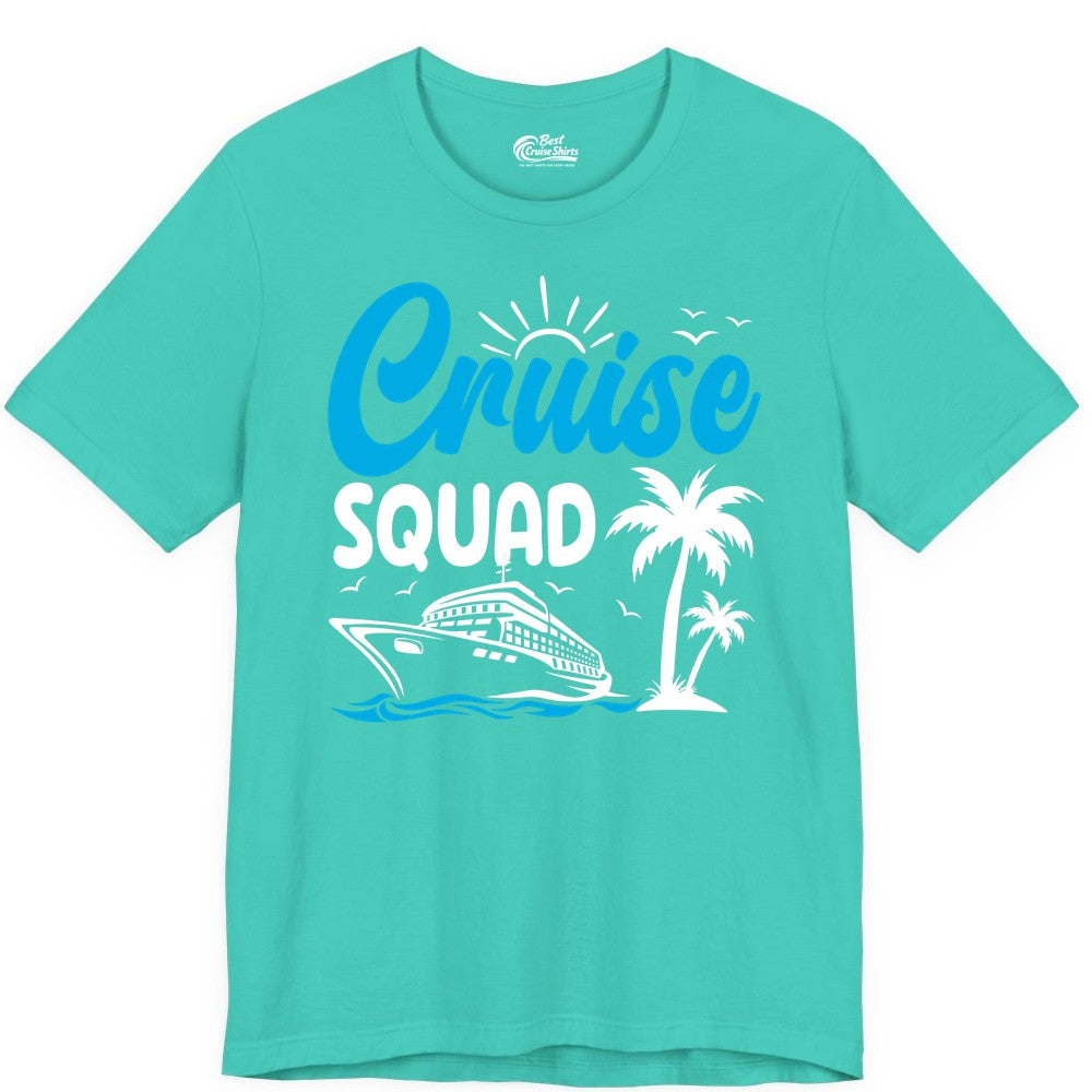 Cruise Squad Shirt - Tropical Group Cruise Tee for Caribbean Trips (Premium Tee) in Teal - Cruise Squad Shirt - Tropical Group Vacation Nautical Island Design