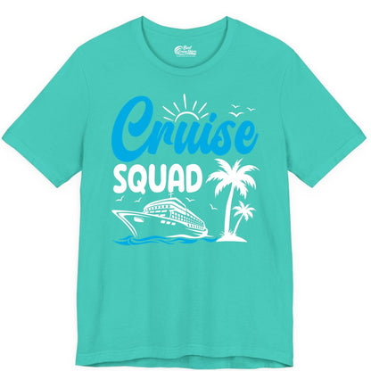 Cruise Squad Shirt - Tropical Group Cruise Tee for Caribbean Trips (Premium Tee) in Teal - Cruise Squad Shirt - Tropical Group Vacation Nautical Island Design
