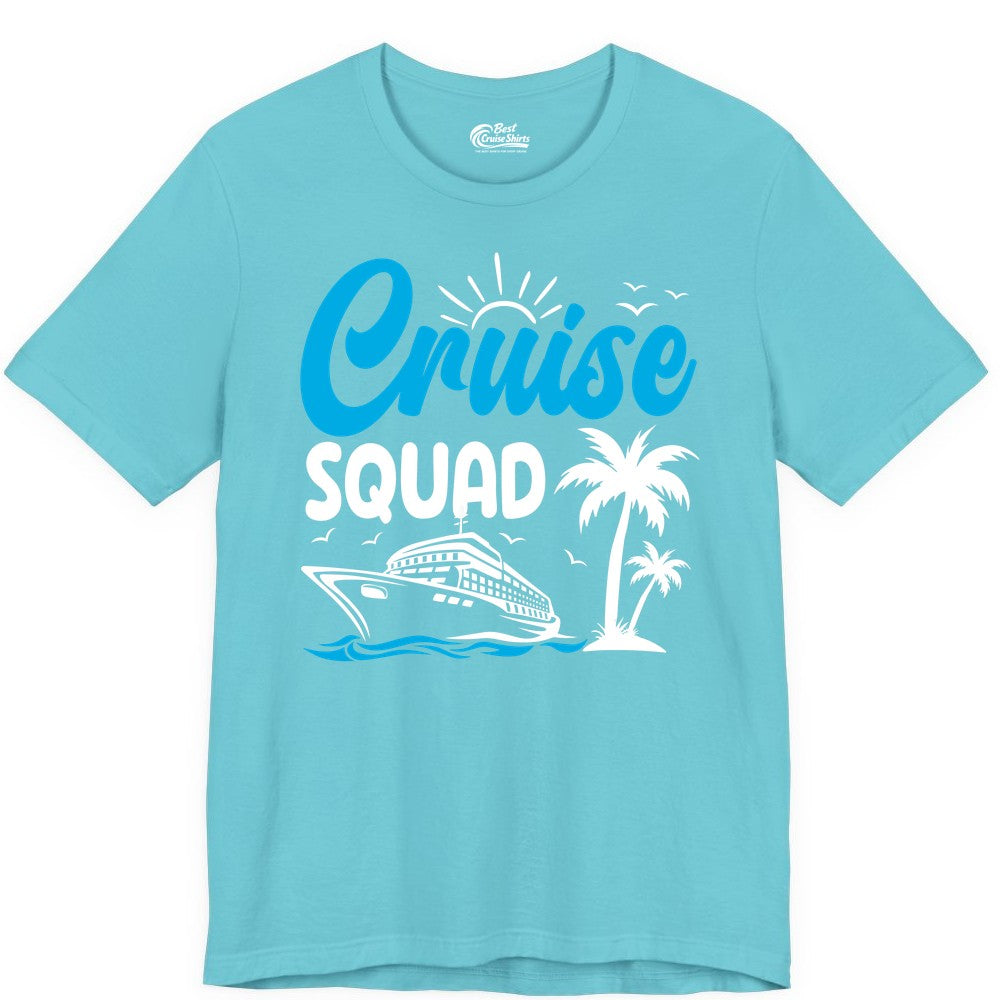 Cruise Squad Shirt - Tropical Group Cruise Tee for Caribbean Trips (Premium Tee) in Turquoise - Cruise Squad Shirt - Tropical Group Vacation Nautical Island Design