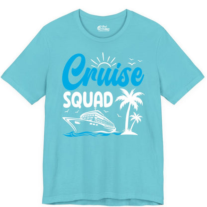 Cruise Squad Shirt - Tropical Group Cruise Tee for Caribbean Trips (Premium Tee) in Turquoise - Cruise Squad Shirt - Tropical Group Vacation Nautical Island Design