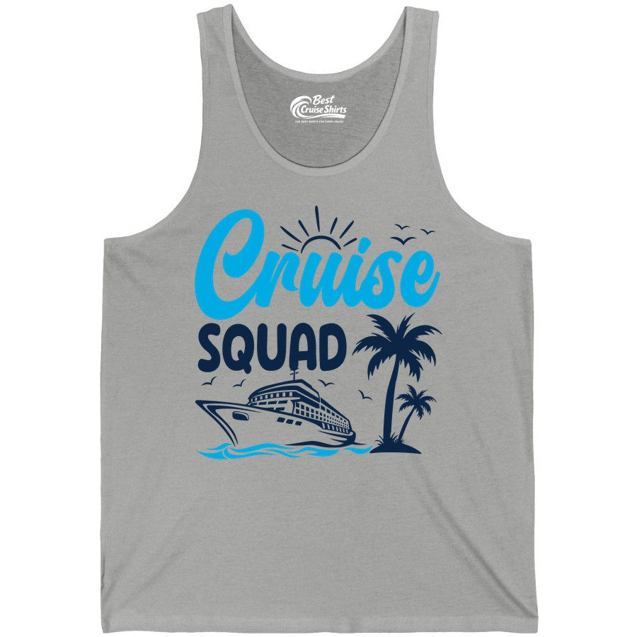 Cruise Squad Shirt - Tropical Group Cruise Tee for Caribbean Trips (Tank Top) in Athletic Heather - Cruise Squad Shirt - Tropical Group Vacation Nautical Island Design