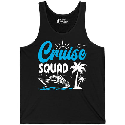 Cruise Squad Shirt - Tropical Group Cruise Tee for Caribbean Trips (Tank Top) in Black - Cruise Squad Shirt - Tropical Group Vacation Nautical Island Design