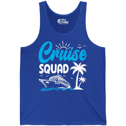 Cruise Squad Shirt - Tropical Group Cruise Tee for Caribbean Trips (Tank Top) in True Royal - Cruise Squad Shirt - Tropical Group Vacation Nautical Island Design