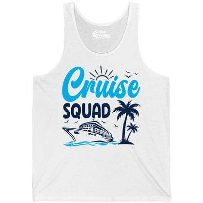Cruise Squad Shirt - Tropical Group Cruise Tee for Caribbean Trips (Tank Top) in White - Cruise Squad Shirt - Tropical Group Vacation Nautical Island Design