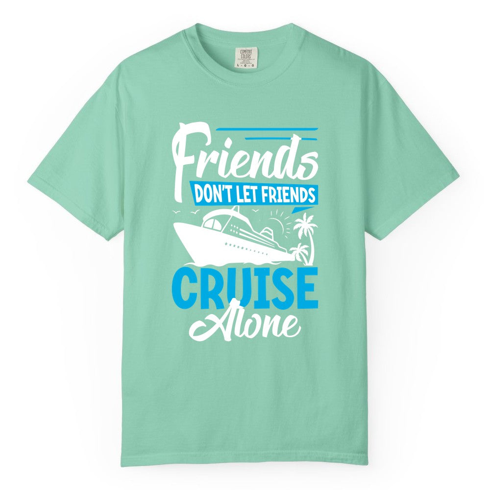 Friends Cruise Shirt - Fun Tropical Matching Cruise Group Tee (Comfort Color) in Island Reef - Friends Cruise Shirt - Tropical Palm Trees and Cruise Ship Vacation