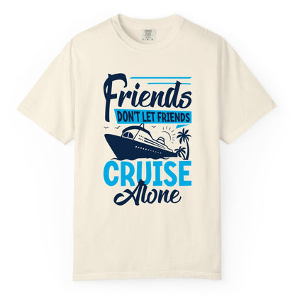 Friends Cruise Shirt - Fun Tropical Matching Cruise Group Tee (Comfort Color) in Ivory - Friends Cruise Shirt - Tropical Palm Trees and Cruise Ship Vacation