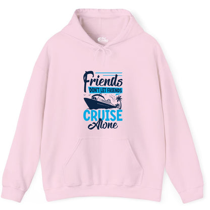 Friends Cruise Shirt - Fun Tropical Matching Cruise Group Tee (Hoodie) in Light Pink - Friends Cruise Shirt - Tropical Palm Trees and Cruise Ship Vacation