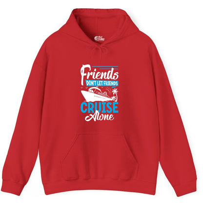 Friends Cruise Shirt - Fun Tropical Matching Cruise Group Tee (Hoodie) in Red - Friends Cruise Shirt - Tropical Palm Trees and Cruise Ship Vacation