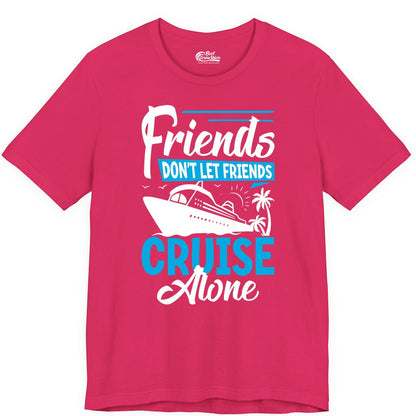 Friends Cruise Shirt - Fun Tropical Matching Cruise Group Tee (Premium Tee) in Fuchsia - Friends Cruise Shirt - Tropical Palm Trees and Cruise Ship Vacation