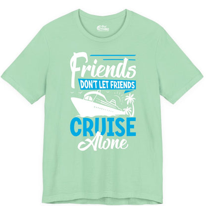 Friends Cruise Shirt - Fun Tropical Matching Cruise Group Tee (Premium Tee) in Mint - Friends Cruise Shirt - Tropical Palm Trees and Cruise Ship Vacation