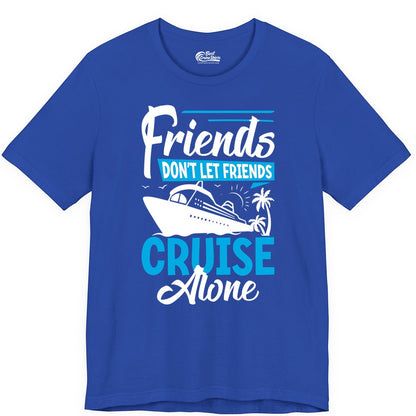 Friends Cruise Shirt - Fun Tropical Matching Cruise Group Tee (Premium Tee) in True Royal - Friends Cruise Shirt - Tropical Palm Trees and Cruise Ship Vacation