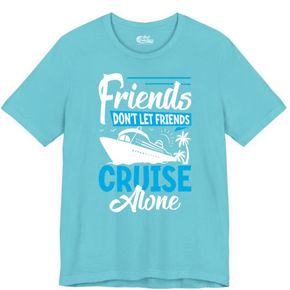 Friends Cruise Shirt - Fun Tropical Matching Cruise Group Tee (Premium Tee) in Turquoise - Friends Cruise Shirt - Tropical Palm Trees and Cruise Ship Vacation