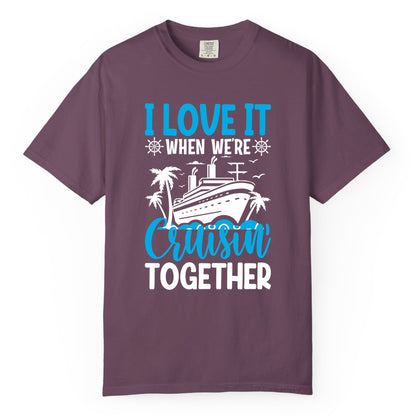 Cruising Together Shirt - Family Cruise Vacation Apparel for Groups (Comfort Color) in Berry - Cruisin Together Shirt - Cruise Ship Palm Trees Nautical Group Tee