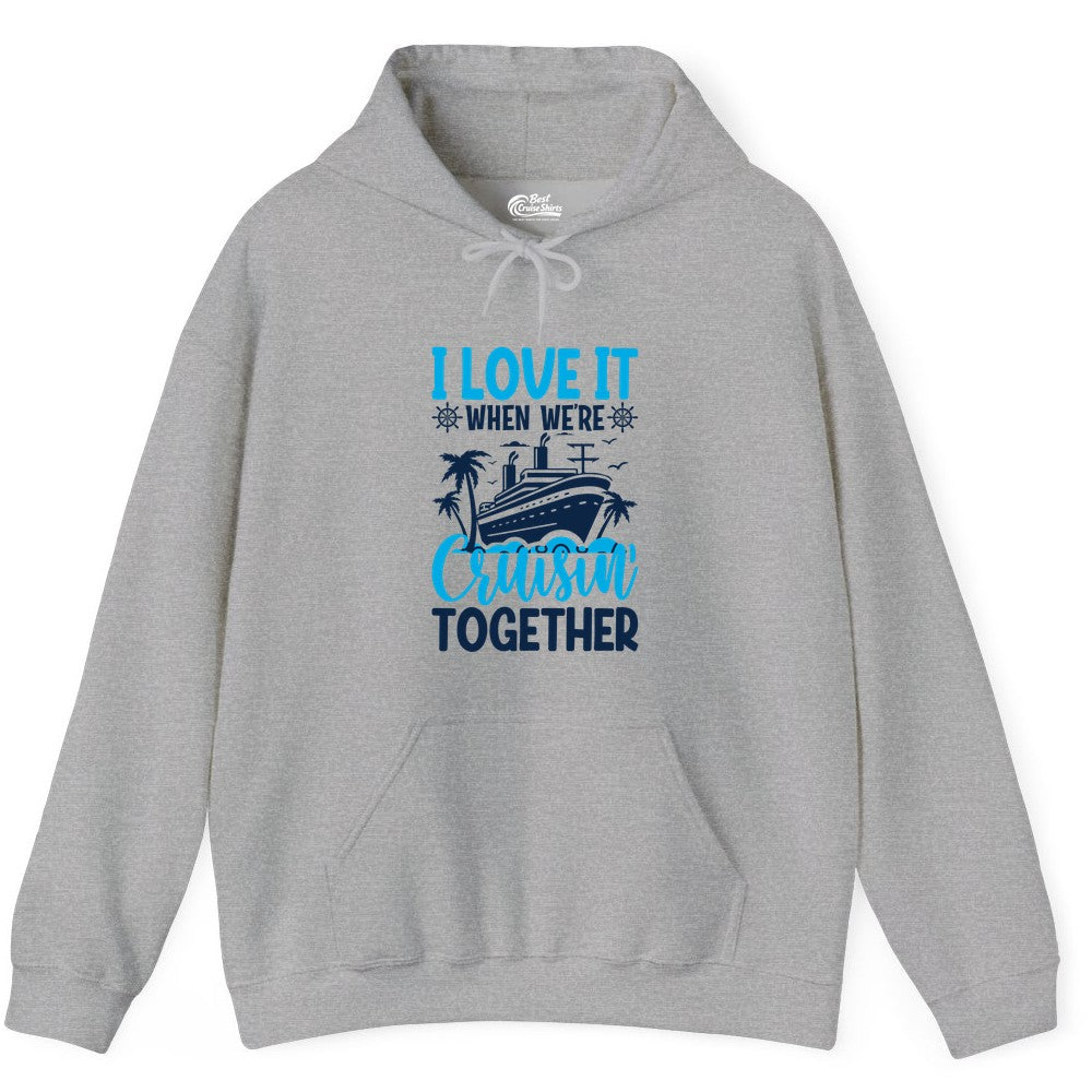 Cruising Together Shirt - Family Cruise Vacation Apparel for Groups (Hoodie) in Sport Grey - Cruisin Together Shirt - Cruise Ship Palm Trees Nautical Group Tee
