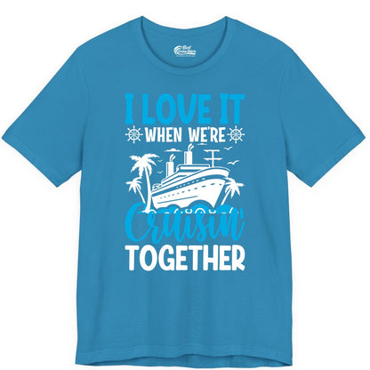 Cruising Together Shirt - Family Cruise Vacation Apparel for Groups (Premium Tee) in Aqua - Cruisin Together Shirt - Cruise Ship Palm Trees Nautical Group Tee