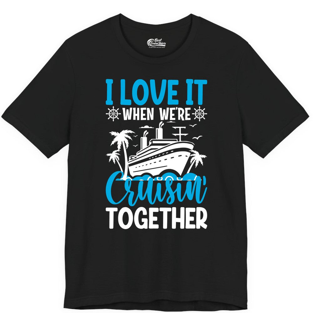 Cruising Together Shirt - Family Cruise Vacation Apparel for Groups (Premium Tee) in Black - Cruisin Together Shirt - Cruise Ship Palm Trees Nautical Group Tee
