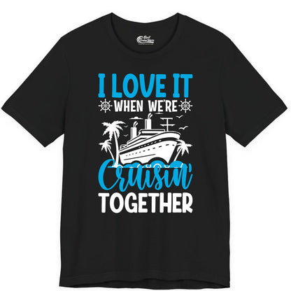 Cruising Together Shirt - Family Cruise Vacation Apparel for Groups (Premium Tee) in Black - Cruisin Together Shirt - Cruise Ship Palm Trees Nautical Group Tee